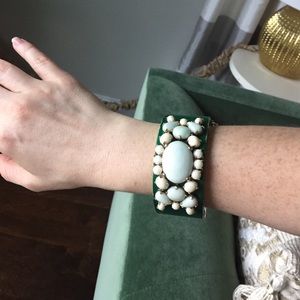 Unique green and jeweled bracelet