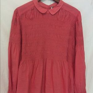 Free People Smocked Blouse Large