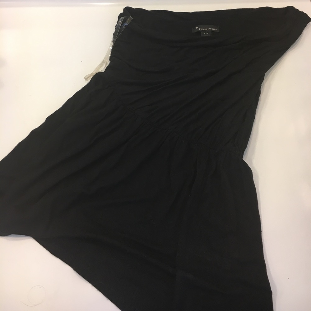 Forever 21 One Shoulder Black Empire Top S