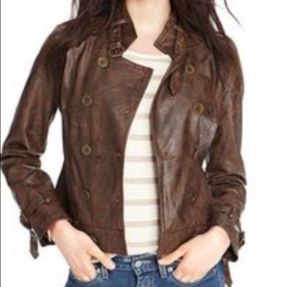 Maison Jules faux leather jacket in brown