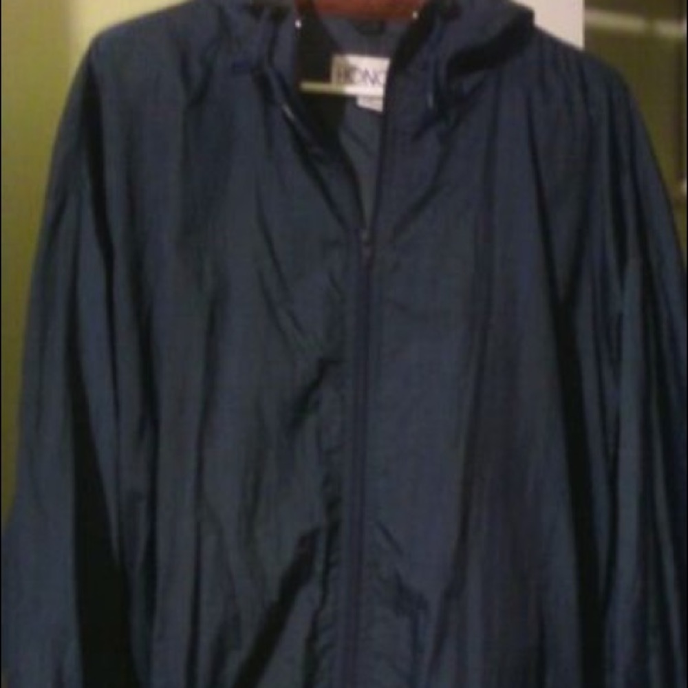 Vintage Honors Navy Blue Water Repellant Hoodie Jacket