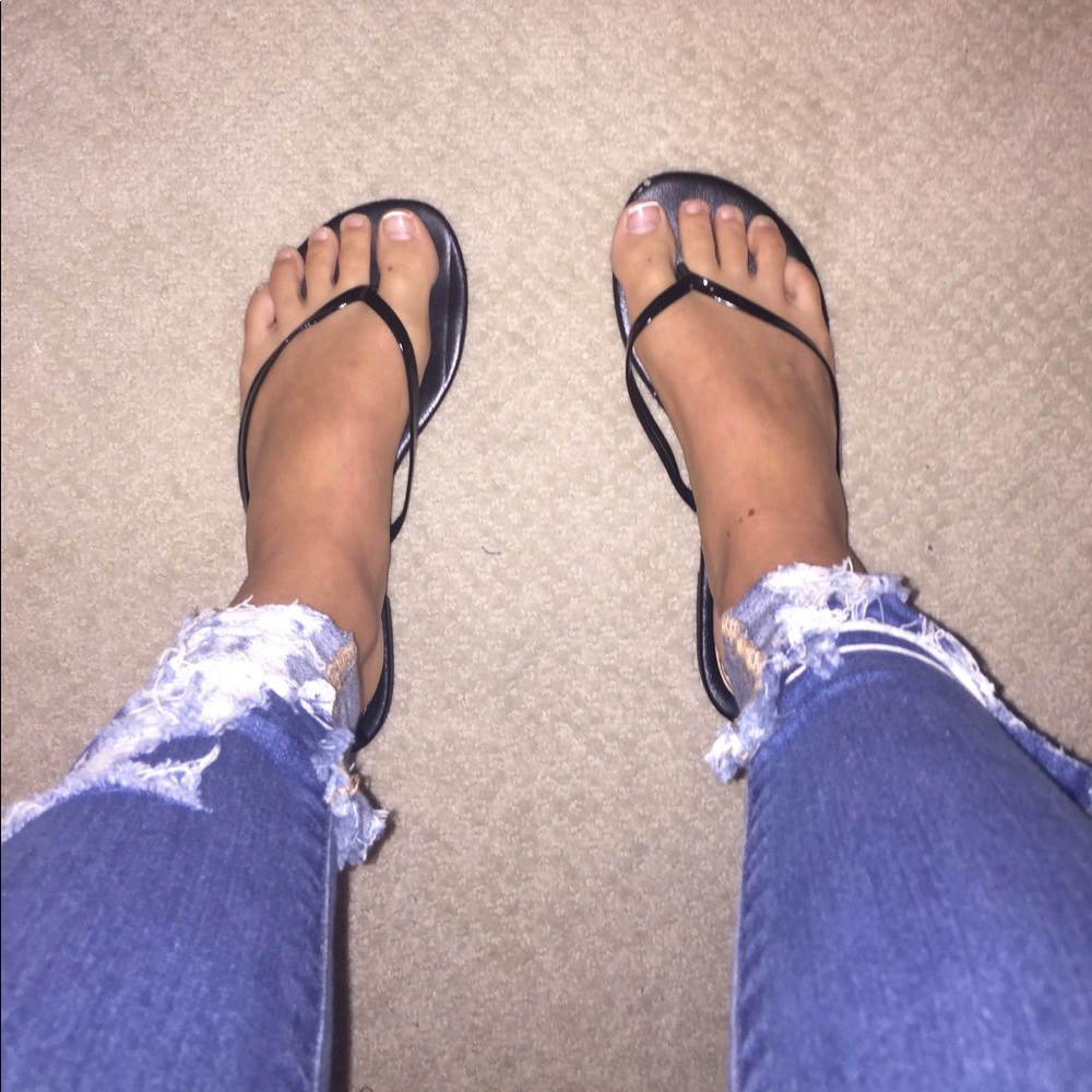 Black flip flops