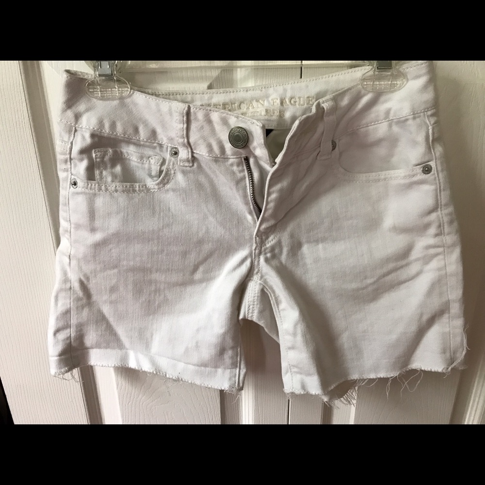 American Eagle White Jean Shorts