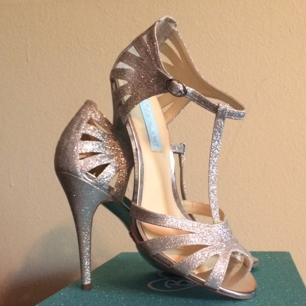 Betsey Johnson Silver Strapy Shoes
