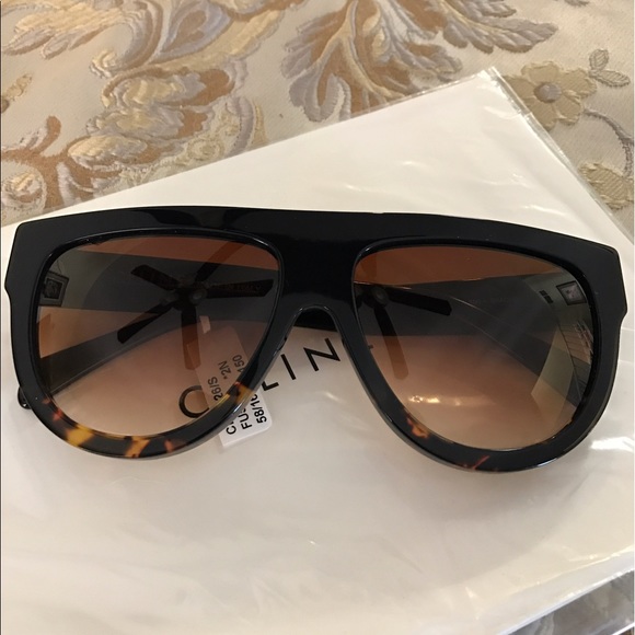 Celine Shadow Sunglasses Black Tortoise CL41026S - Picture 2 of 8