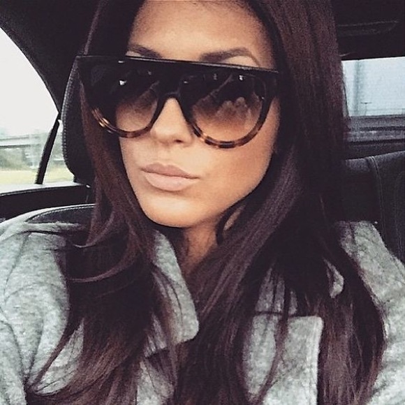 Celine Shadow Sunglasses Black Tortoise CL41026S - Picture 4 of 8