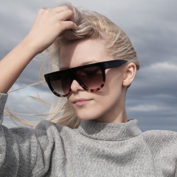 Celine Shadow Sunglasses Black Tortoise CL41026S - Picture 5 of 8