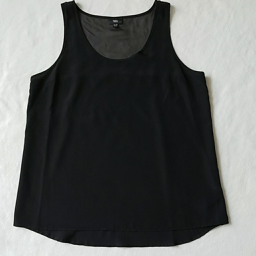 Black hi-lo racerback tank