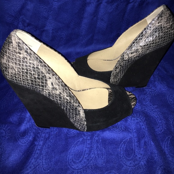 Levity Snake Print wedged Heeled Sandals - Picture 1 of 4