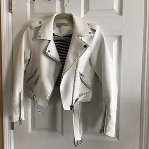 Zara White Faux Leather Jacket