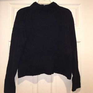 Xhilaration Black Boucle Plush Cowl Neck Sweater