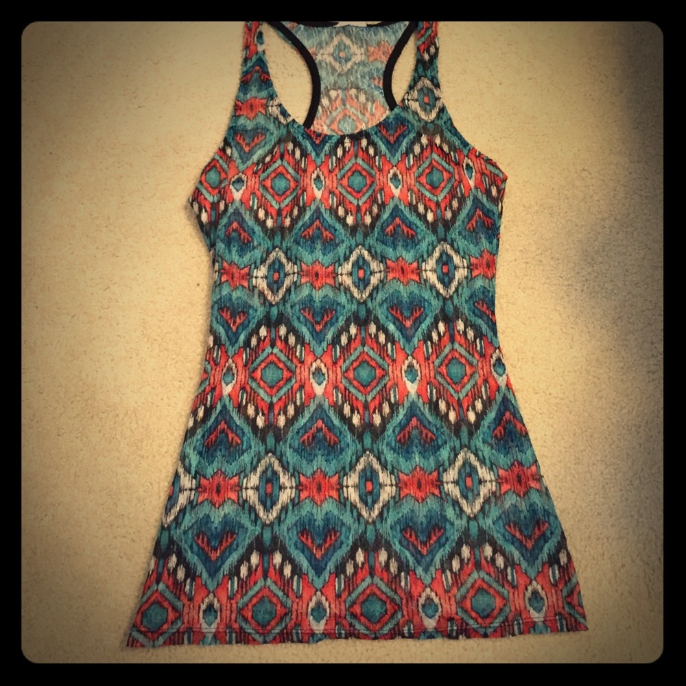 Aztec see-through tank top