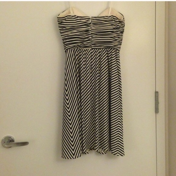 BCBGMaxAzria black and white striped strapless - Picture 3 of 3