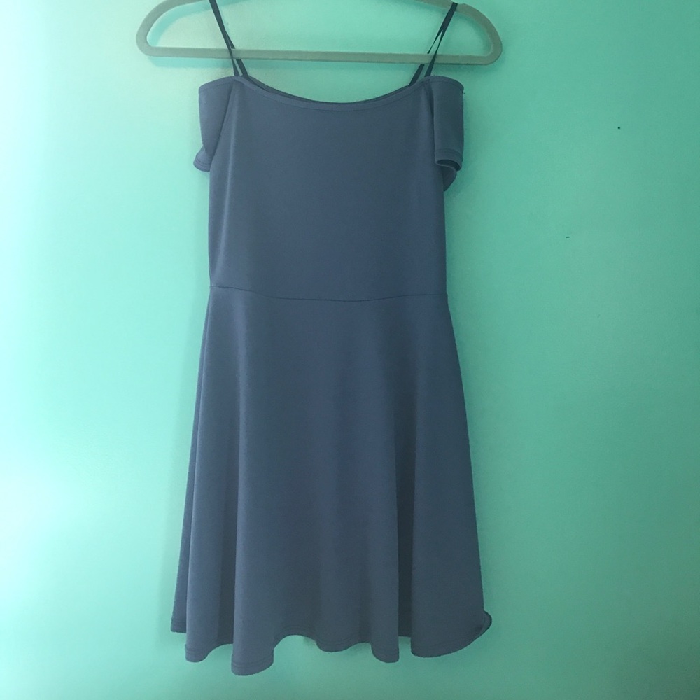 Blue off the shoulder dress from Urban Outfitters