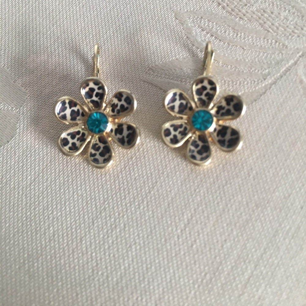 Betsy Johnson Cheetah Flower Earrings