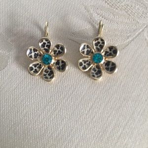 Betsy Johnson Cheetah Flower Earrings