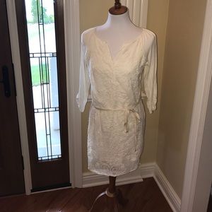 Anthropologie white cotton dress