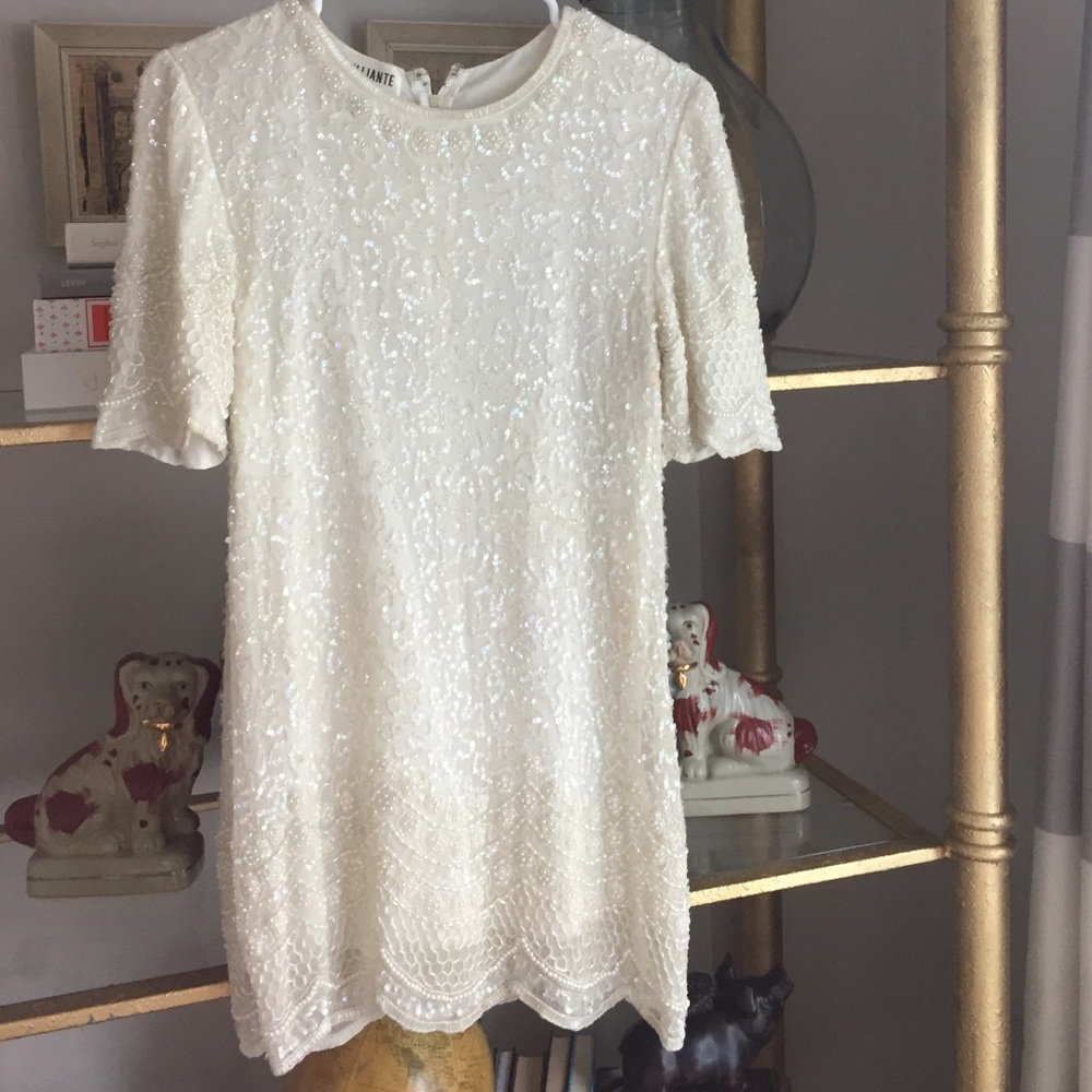 White sequined dress