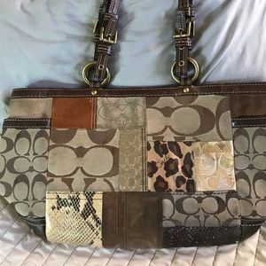 Coach animal print patchwork bag/purse