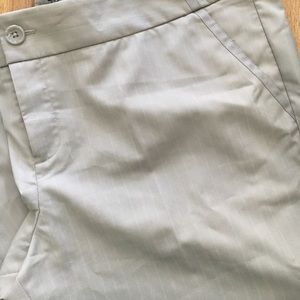 Gray pinstriped capri pants