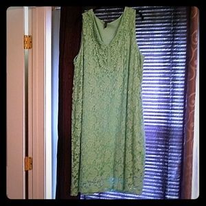 Mint green lacey calf length dress