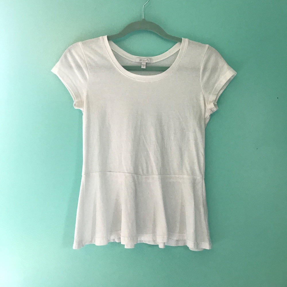 White cotton peplum from Delias