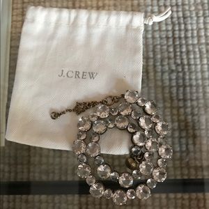 J. Crew Crystal and Brass Necklace
