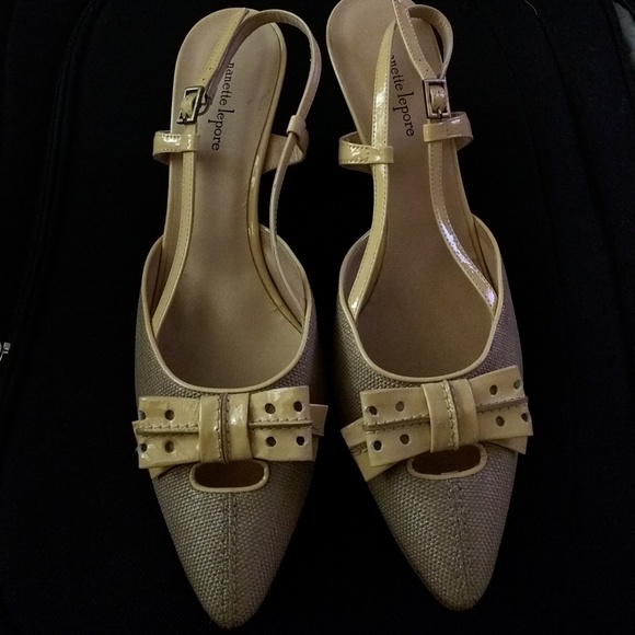 Nanette Lepore nude strappy work pump block heel - Picture 2 of 6