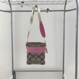 Pink and Tan Coach Crossbody Bag