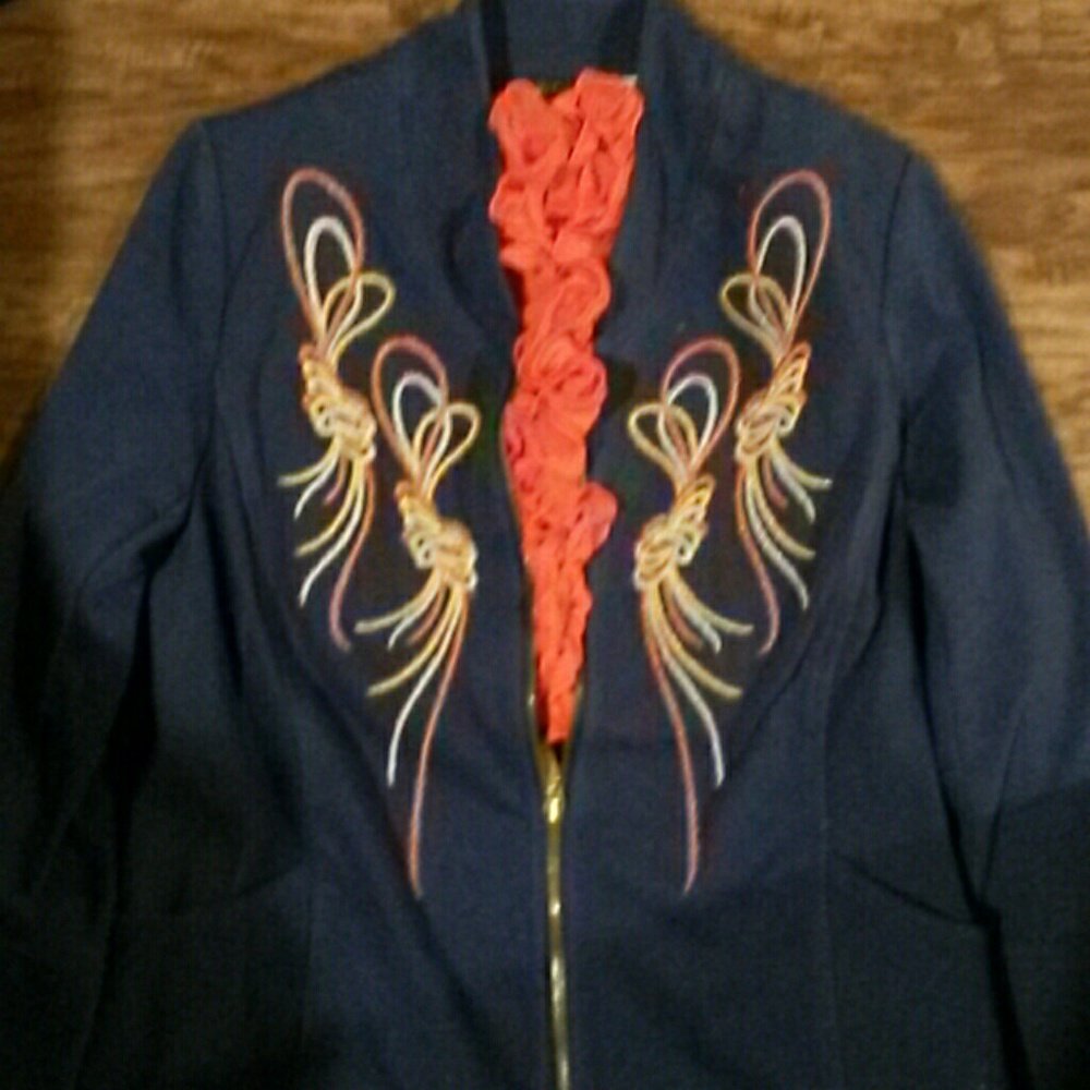 Bob Mackie SMART DENIM JACKET SZ M NICE