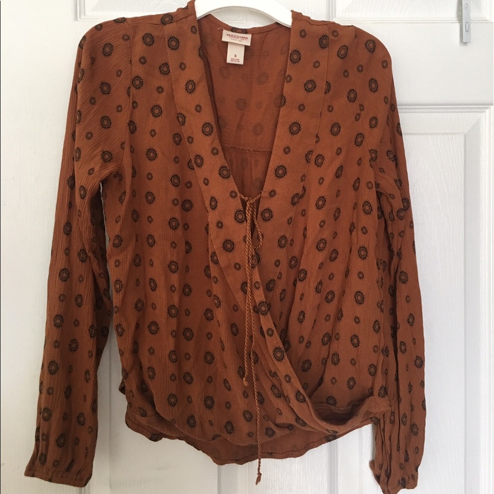 Burnt orange printed blouse