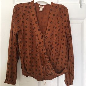 Burnt orange printed blouse