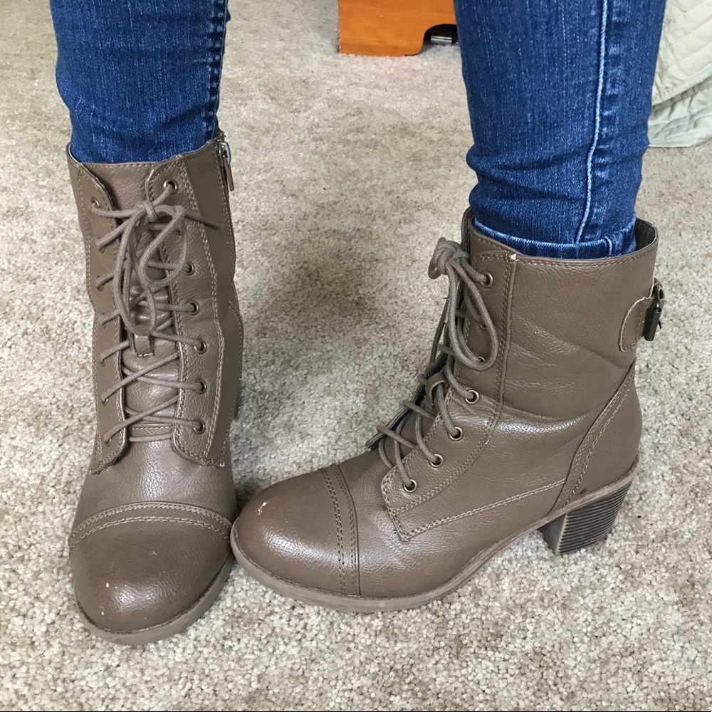 Heeled Combat Boots