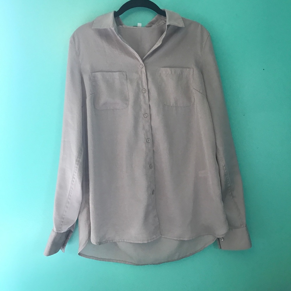 Rose satin button up from Gap