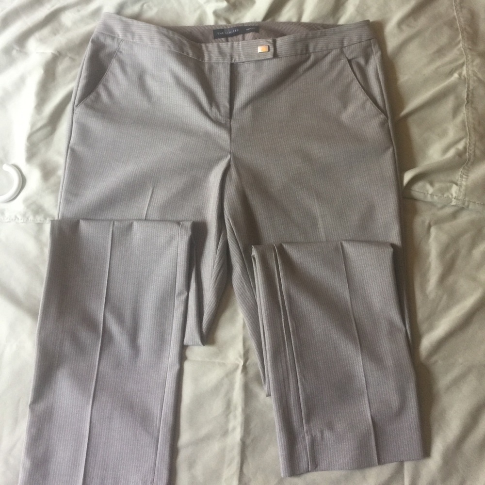 The Limited tan and white stripped pants