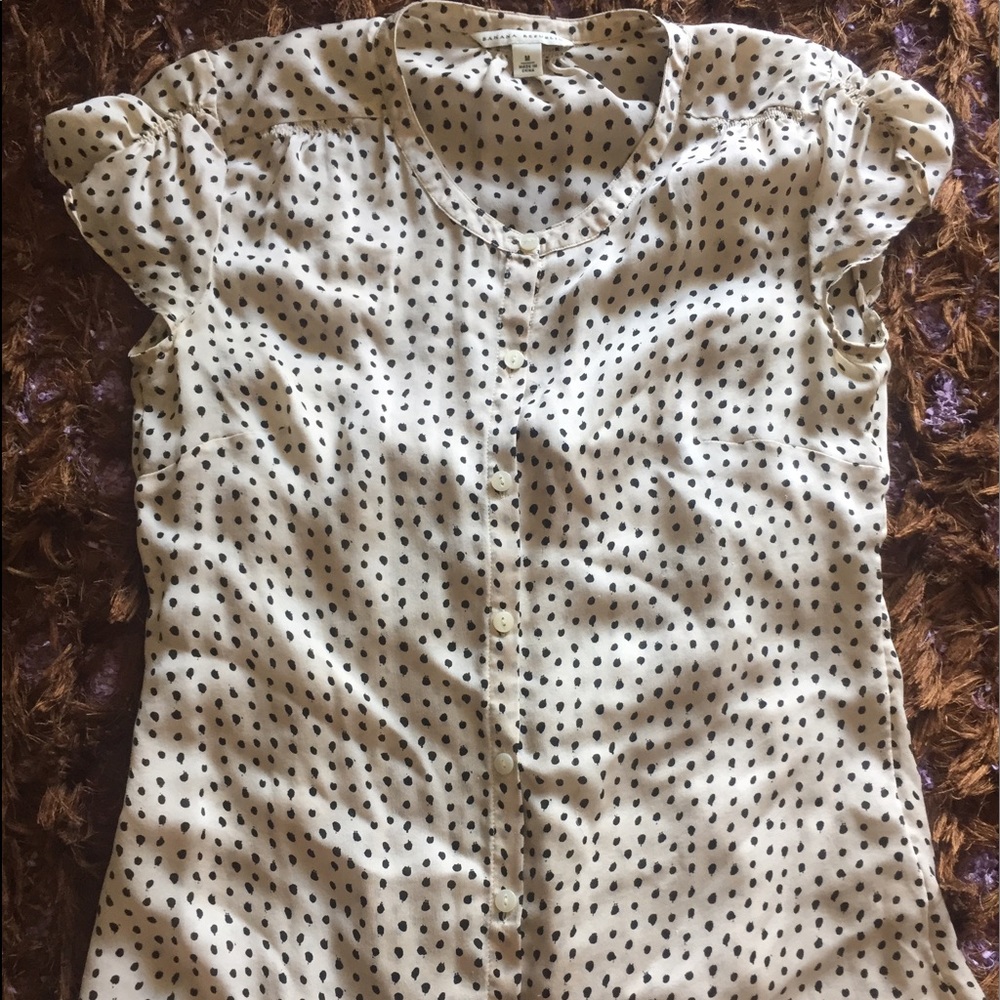 Banana Republic sheer polka dot blouse