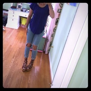 Zara Open Back T-Shirt Blouse