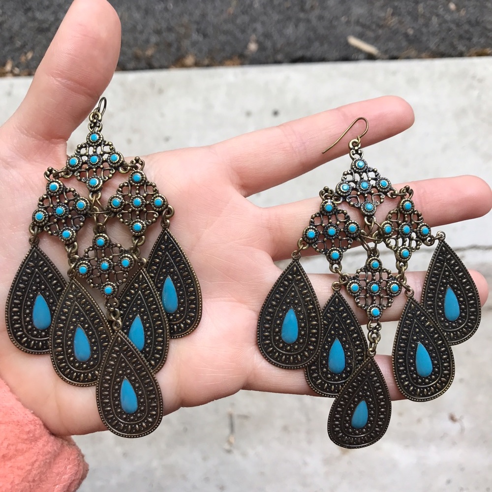Rustic statement earrings! NWOT