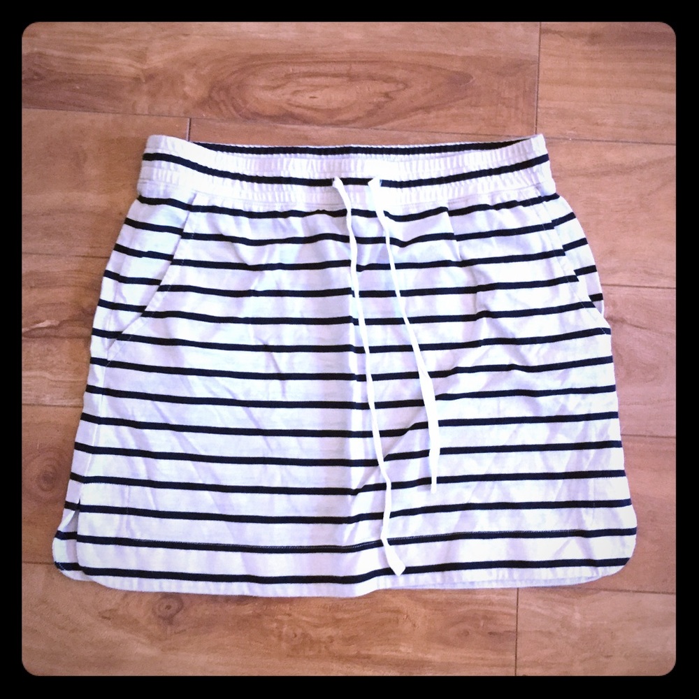 XS LOFT drawstring striped skirt