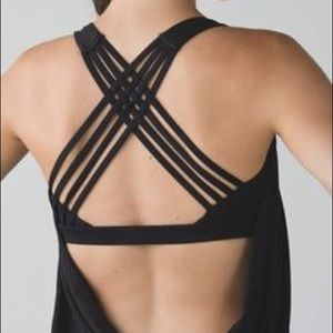 Lululemon stripe tank with sports bra attached sz4