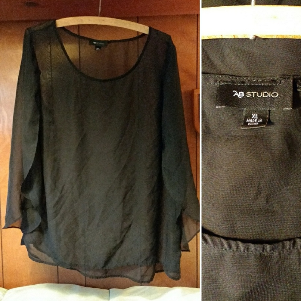 Sheer long sleeve blouse