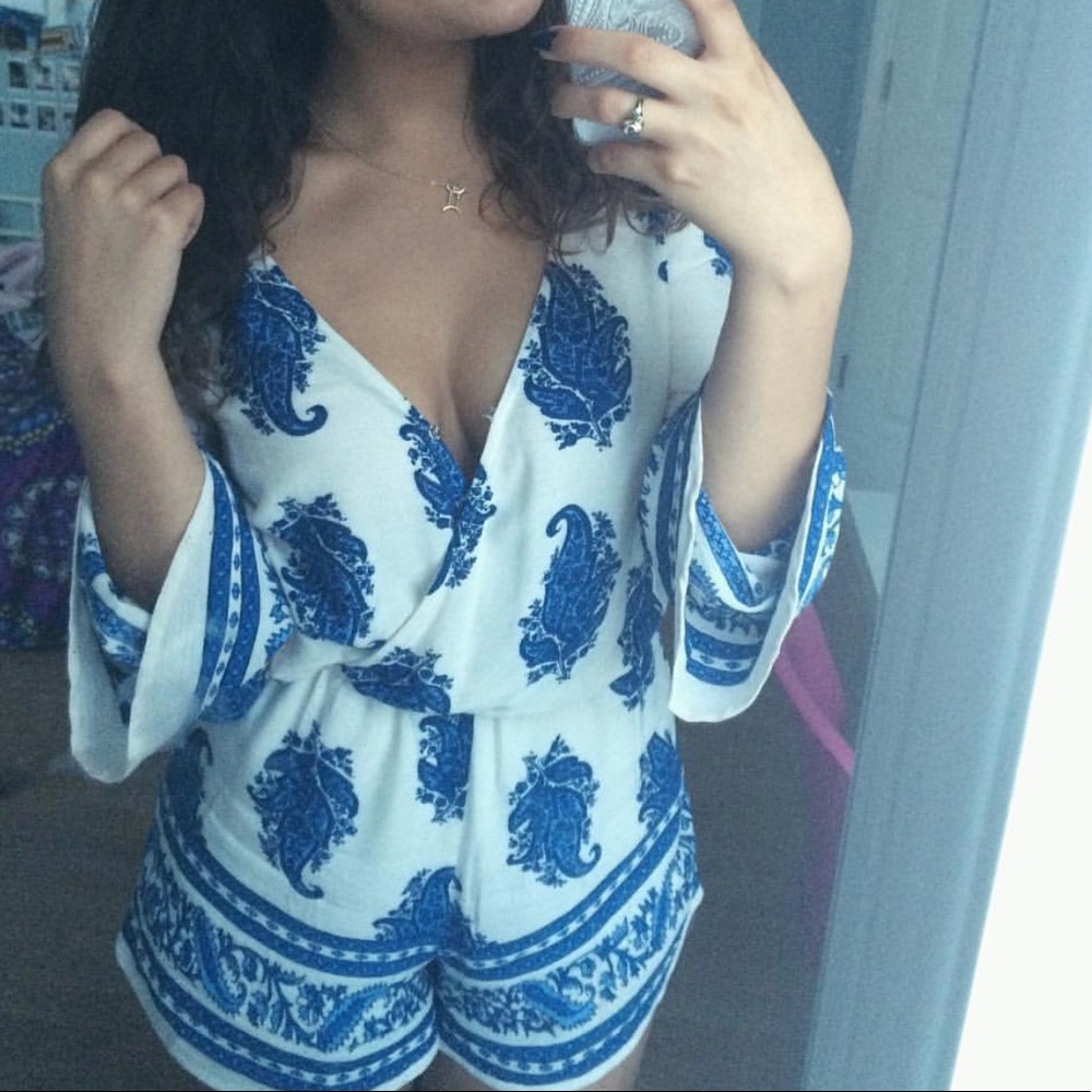 Pretty blue design romper