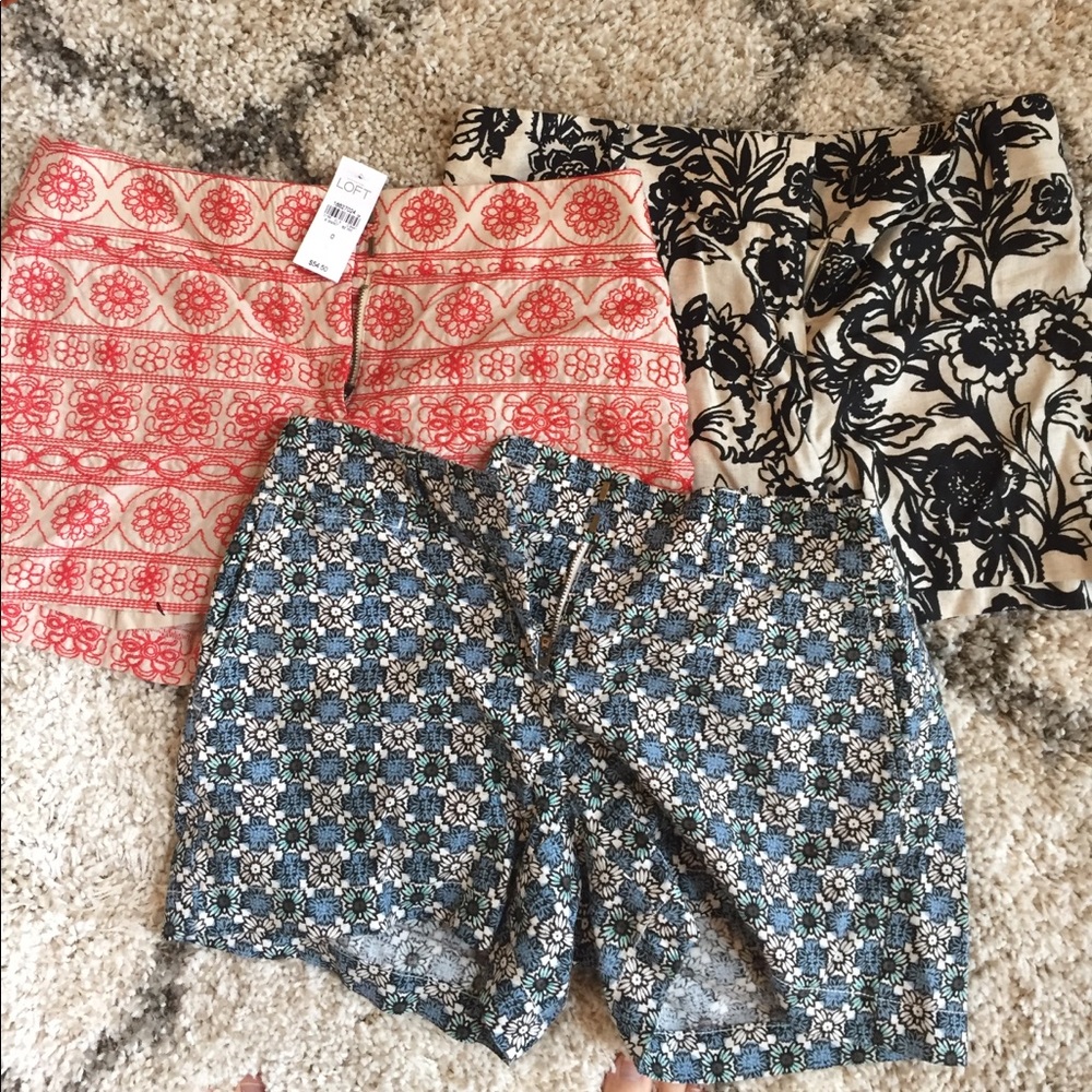 Bundled Loft Shorts all never worn size 0
