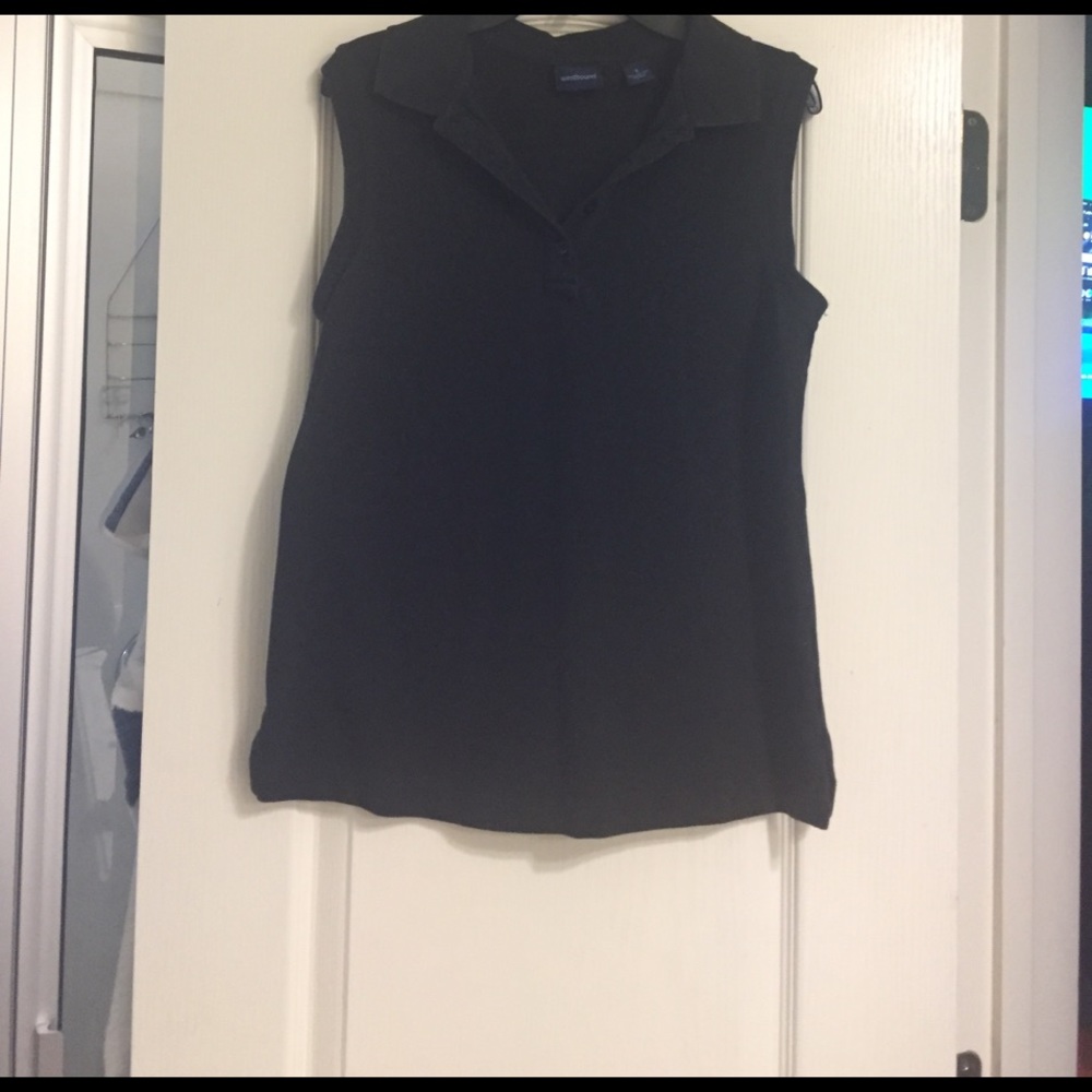 Black colored sleeveless shirt