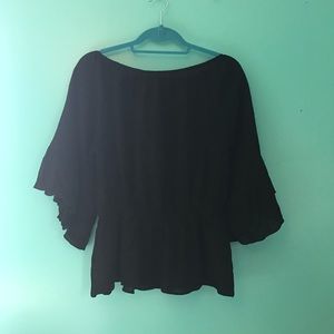 Black off the shoulder boho top