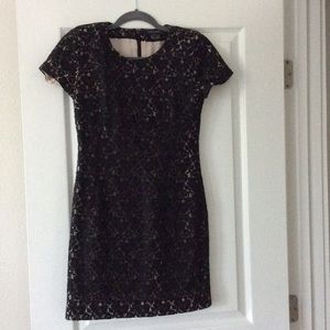 French Connection Black/Lace Mini Dress (Size 6)