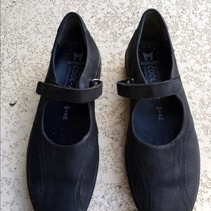 Mephisto Black Leather Mary Jane Shoes