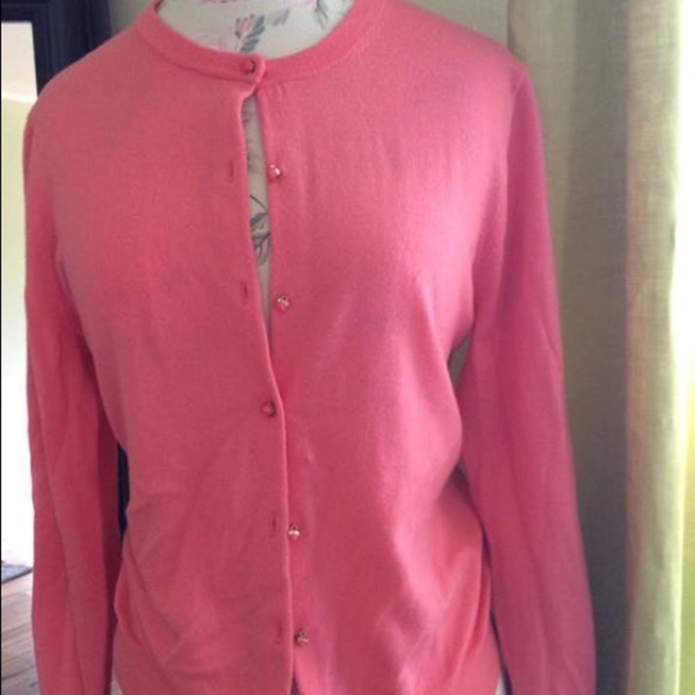 Jcrew lightweight cardi with gold trim buttons