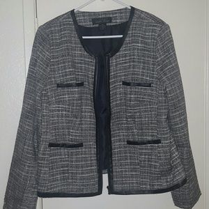 Houndstooth type zip up blazer