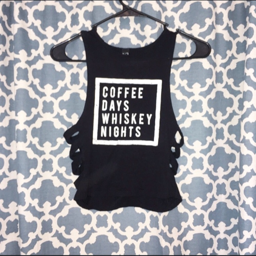 Black semi-crop top